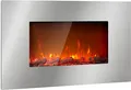 Klarstein Elektrokamin, Elektro Heizungen für Wohnzimmer & Innenräume, Elektrischer Kamin mit LED Flammen, Kamin zur Wandmontage, Heizlüfter mit Timer, Einstellbarer Thermostat, Heizung 2000 W