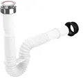 Flexibler Siphon/Ablaufschlauch 1 1/4" Siphon für Waschbecken, Röhrensiphon aus Kunststoff | 5/4"- Ø 32/40mm, Ablaufgarnitur für Waschtisch, Ausziehbar von 39-83 cm