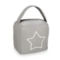 Relaxdays 2 x Türstopper Sack, moderner Türsack in Vintage Design, Boden, Stofftürstopper mit Griff, HBT: 18,5 x 14 x 10 cm, grau