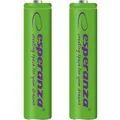 Esperanza WIEDERAUFLAUFBARE BATTERIEN Ni-MH AAA 1000MAH 2PCS. GRÜN (2 Stk., AAA, 1000 mAh) (EZA101G - 5901299923115)