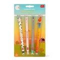 Legami Farm sweet Farm Set mit 4 löschbaren Gelstiften Kuh, Schwein, Esel, Hahn