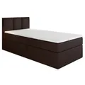 A&J MöbelLand GmbH Boxspringbett Einzelbett NASI mit Bettkasten, Topper und gepolstertem Kopfteil. (Boxspringbett mit Bettkasten und gepolstertem Kopfteil. Inclusive Topper !, TOP ANGEBOT), Länge 208 cm Höhe 106 cm