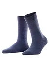 FALKE Damen Socken Softmerino W So Wolle Baumwolle einfarbig 1 Paar, Blau Dark Blue Melange 6688, 37-38