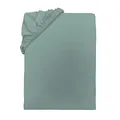 TOM TAILOR Jersey-Spannbettlaken, ca. 90-100x190-200 cm, 100% Baumwolle/Jersey, Mit Rundum-Gummizug, UNI, Grün (Eucalyptus)