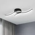Goeco Modern LED Deckenleuchte, 12W 1300LM Wohnzimmerlampe Schwarz, 2 Flammige, LED Deckenlampe Innen Acryl Deckenbeleuchtung 6500K Kaltweißes Licht für Schlafzimmer, Wohnzimmer, Flur, Küche