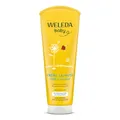 WELEDA Bio Calendula Baby Waschlotion & Shampoo - veganes Naturkosmetik Duschgel zur Hautpflege / Haarpflege bei Neugeborenen. Babypflege Dusche für empfindliche Haut, mild zu den Augen (1x 200ml)