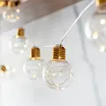 Lights4fun 10er Party Lichterkette mit LED Micro Draht Lichterkette warmweiß Batterie Timer Kugeln Lichterkette Glühbirnen