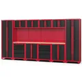 Feistos Werkstatteinrichtung "Juno 11", schwarz/rot, 396 x 46 x 198 cm (B x T x H), 2 Hochschränke