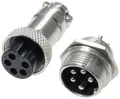 Pollin 453554 Rundsteckverbinder Buchse, Einbau, Stecker Gesamtpolzahl: 5 1 Set