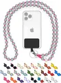 DROPLETSY Holzperlen Handykette universal, handgefertigt, Schlüsselband, Kette, Necklace zum Umhängen - kompatibel mit allen Smartphones: Apple iPhone, Samsung Galaxy (ohne Hülle, Pink Shark)