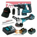 Makita Combo KIT18V Akku Kombihammer DHR243 Winkelschleifer DGA511 + 2 Akkus 5,0