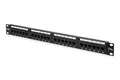 DIGITUS Patchpanel - 19-Zoll - Cat-5e - 24-Port RJ45 - Ungeschirmt - LSA Patch-Feld - Rack-Montage 1HE - Schwarz