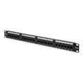 DIGITUS CAT 5e Patchpanel ungeschirmt 24 Port RJ45 8P8C LSA 1HE Rack Schwarz