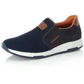 Rieker Slip-On Sneaker Casual Slipper, Freizeitschuh, Schlupfschuh mit Kontrastnaht blau 45 EU