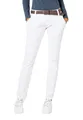 Damen Chino StoffHose mit FlechtGürtel White L