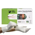FAIR ZONE Latex Einweghandschuhe L 100 Stück – Latex Handschuhe Puderfrei Nachhaltig & Fairtrade – Latexhandschuhe Umweltfreundlich & Plastikfrei