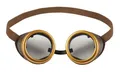 Steampunk Brille Kostüm Zubehör Gold Braun Retro Goggles Damen Herren Karneval L