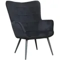 Mid.you Ohrensessel Uta, Schwarz, Metall, 72x97x80 cm, Fsc, erweiterbar (Typenauswahl), Wohnzimmer, Sessel, Ohrensessel