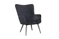 byLIVING Sessel Uta/Samtstoff schwarz/Gestell schwarz pulverbeschichtet/Relaxsessel/Armlehnen-Sessel/B 72, H 97, T 80 cm
