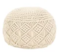 vidaXL Polsterhocker Makramee Sitzpuff Handgefertigt 45 x 30 cm Baumwolle (1 St)