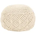 vidaXL Makramee Sitzpuff Handgefertigt 45 x 30 cm Baumwolle NEU