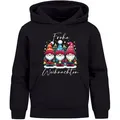 MoonWorks Hoodie Kinder Hoodie Weihnachtspullover Jungen Mädchen Wichtel schwarz 128