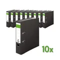 10er Set Ordner schwarz A4 8cm Wolkenmarmor Briefordner Aktenordner Balken grün