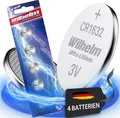 4 x CR1632 WILHELM Blister Lithium Knopfzelle 3V 140 mAh ø16 x 3,2 mm Batterie DL1632