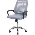 Proregal Bürostuhl HxBxT 97x60x57 cm Sitzhöhe 44cm Ergonomische Rückenlehne Netzbezug Stoff/Textil Grau Schreibtischstuhl Computerstuhl