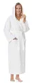 Arus Damen-Bademantel mit Kapuze, knöchellang, Baumwolle, XL-XXL Lang, Weiß