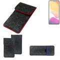 Filz Hülle für Cubot Note 21 dunkelgrau roter Rand Case Tasche Schutz Hülle