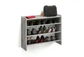 KOMTO Schuhregal Elexis 3 Schmal - Schuhablage Flur mit 3 Ebenen Offener Schuhschrank, Schuh Organizer Platzsparend 80 x 25 x 60 cm
