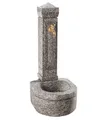 Dehner Gartenbrunnen Berlin, 110 x 45 x 60 cm, Granit, 45 cm Breite, Wasserzapfzelle aus Granit mit nostalgischem Wasserhahn und Anschluss