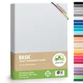leevitex® Spannbettlaken 180x200cm - 200x200cm | Spannbetttuch Bettlaken | 100% Jersey Baumwolle | Matratzenhöhe bis 25 CMT | Ökotex | Weiß