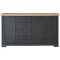 Landscape Sideboard, Graphit, Eiche Artisan, Metall, 4 Fächer, 4 Schublade(n) Schubladen, 182x102x41 cm, Typenauswahl, Beimöbel erhältlich, stehend, in verschiedenen Größen erhältlich, Wohnzimmer, Kommoden & Sideboards, Sideboards