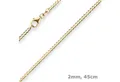 Schmuck Krone Goldkette 2mm Panzerkette weit aus 585 Gelbgold 45cm, Gold 585