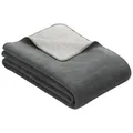 Ibena Uni Doublefacedecke Dublin 2340 anthrazit/silber 150x200cm