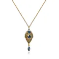 Jugendstil Kette Gold Blau - Damen Halskette NOBEL SCHMUCK