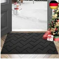 Biscpro Fußmatte Dunkelgrau 50x80cm Innen und Außen, Waschbar Fussmatt, W