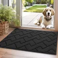Fußmatte Dunkelgrau 50x80cm Innen und Außen, Waschbar Fussmatt,  Türmatte, Ru...