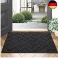 Biscpro Fußmatte Dunkelgrau 50x80cm Innen und Außen, Waschbar Fussmatt, W