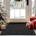 Fußmatte Dunkelgrau 50x80cm Innen und Außen, Waschbar Fussmatt,  Türmatte, Ru...