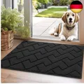 Biscpro Fußmatte Dunkelgrau 50x80cm Innen und Außen, Waschbar Fussmatt, W
