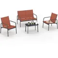 Niedrige Gartenmöbel Tolede 4-sitzer Mit Sofa, Sesseln Und Tisch Terracotta