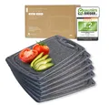 Exitoso Schneidebrett 6er-Set spülmaschinenfest mit Saftrille, Kunststoff, (6-St), Brotzeitbrett Frühstücksbrettchen Brot Obst Steak rutschfest