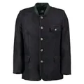 OS Trachten Trachtenjanker Wumgake Trachtensakko mit 3 Pattentaschen, Stickerei am Kragen, Paspelierung grau 58