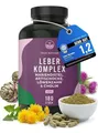 Leber Komplex - Testsieger-Online 11/25 - 180 Kapseln mit 480 mg Silymarin - Mariendistel, Artischocke, Löwenzahn & Cholin trägt zur Erhaltung einer normalen Leberfunktion bei - TRUE NATURE