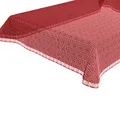 BEAUTEX Moa Weichschaum Tischdecke mit Fransen, Garten, Balkon, Terrasse, Camping - Rund 140 cm, Rot