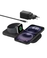 Belkin BoostCharge Pro Magnetische 2-in-1 Qi2 Reiseladestation 15W, MagSafe-Kompatibles Ladegerät, Qi2-zertifiziertes kabelloses Ladegerät für iPhone 17, Air, Pixelsnap, Apple Watch, AirPods