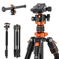 200CM/78inch Stativ, Kamera Stativ,Tripod mit 90° Mittelsäulen EinbeinstativF...